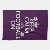 Houd kalm en (zet het) Football aan (klantgericht) Theedoek (Horizontaal)