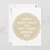 Houd kalm en zet uw Apron aan Briefkaart (Voorkant / Achterkant)