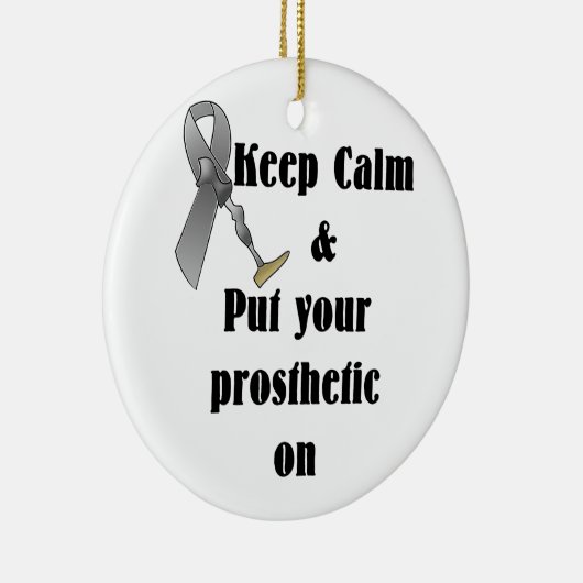 Houd kalm en zet uw prothese aan keramisch ornament (Rechts)