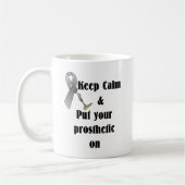 Houd kalm en zet uw prothese aan koffiemok (Links)