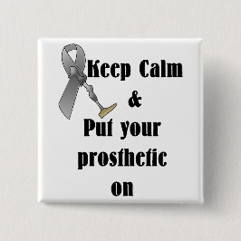 Houd kalm en zet uw prothese aan vierkante button 5,1 cm