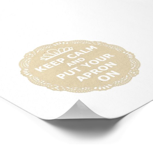 Houd kalm en zet uw Schort op Canvas Poster (Hoek)