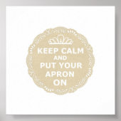 Houd kalm en zet uw Schort op Canvas Poster (Voorkant)