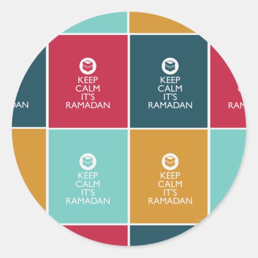 Houd kalm en zijn ramadan - alle kleuren ronde sticker (Voorkant)