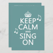 Houd kalm en Zing aan - alle kleuren Kaart (Voorkant / Achterkant)