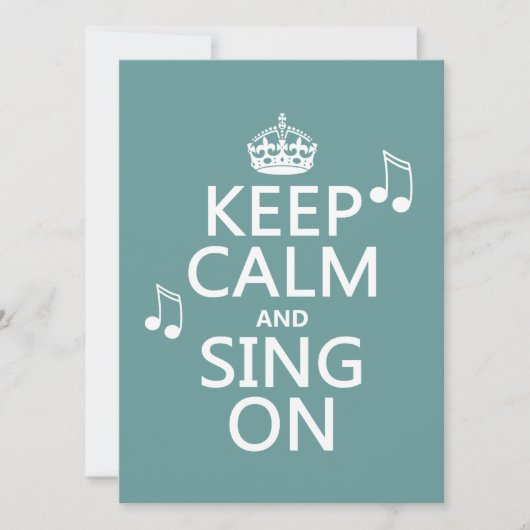 Houd kalm en Zing aan - alle kleuren Kaart (Voorkant)