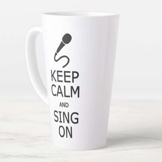 Houd kalm en Zing op douanenaam Latte Mok (Linkerhoek)