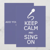 Houd kalm en Zing op douaneverzoeken Kaart (Voorkant / Achterkant)
