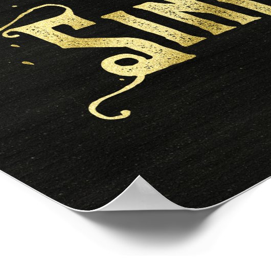 Houd kalm en Zing op Gold Microphone Typografie Poster (Hoek)