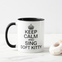 Houd kalm en Zing Zacht Kat Typografie