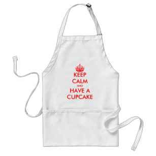 Houd kalm en zorg voor een cupcake voor het bakken standaard schort
