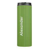 Houd kalm en zwaai op Groen Gepersonaliseerd Thermosbeker (Achterkant)