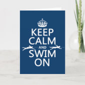 Houd Kalm en zwem (in om het even welke kleur) Kaart (Voorkant)