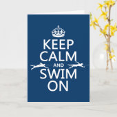 Houd Kalm en zwem (in om het even welke kleur) Kaart (Gele Bloem)