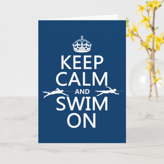 Houd Kalm en zwem (in om het even welke kleur) Kaart (Gele Bloem)
