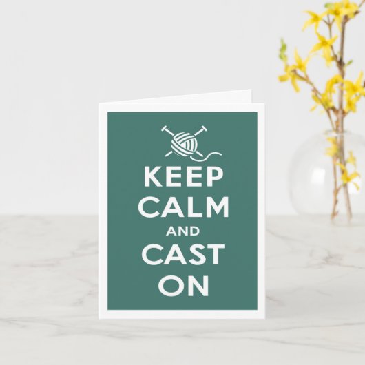 Houd Kalm & giet op Notecard Kaart (Gele Bloem)