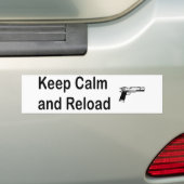 Houd kalm Herladen Handgun Bumpersticker (Op auto)