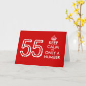 Houd kalm het is slechts een nummer 55th Birthday- Kaart (Gele Bloem)