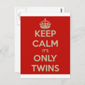 Houd Kalm het is slechts Tweelingen Briefkaart (Voorkant / Achterkant)