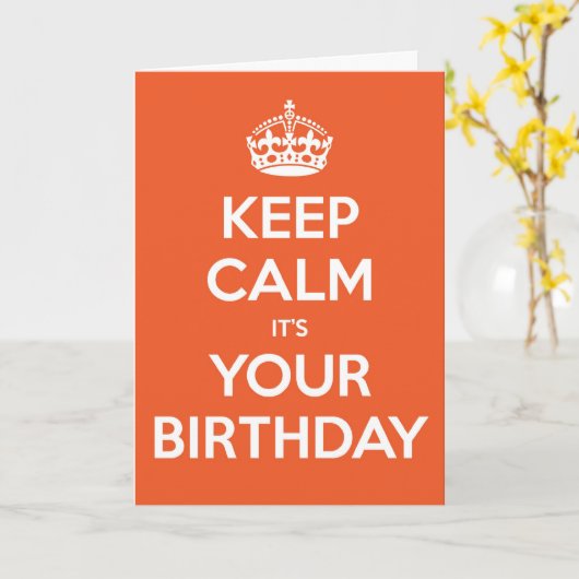 Houd Kalm het is Uw Verjaardag - Sinaasappel Kaart (Gele Bloem)