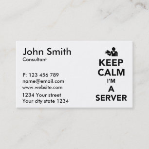 Houd kalm ik een server ben visitekaartje