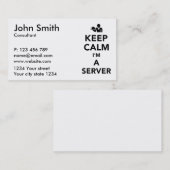 Houd kalm ik een server ben visitekaartje (Voorkant / Achterkant)