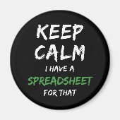 Houd kalm ik heb daar een spreadsheet voor - Excel Magneet (Voorkant)