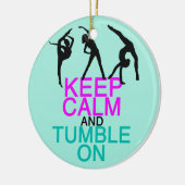 Houd kalm in getompte gymnastiek keramisch ornament (Links)