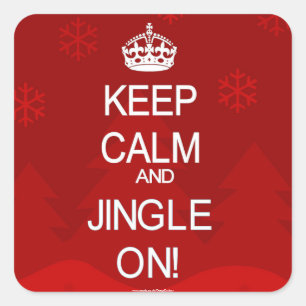 Houd Kalm Kerst Jingle rode stickers
