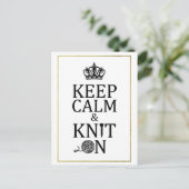 Houd kalm-kit op Faux Gold Border Crafts Briefkaart (Staand voorkant)