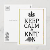 Houd kalm-kit op Faux Gold Border Crafts Briefkaart (Voorkant / Achterkant)