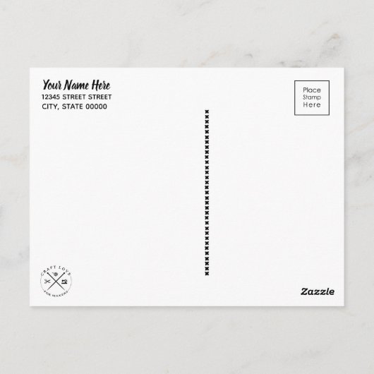 Houd kalm-kit op Faux Gold Border Crafts Briefkaart (Achterkant)