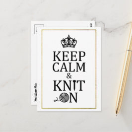 Houd kalm-kit op Faux Gold Border Crafts Briefkaart