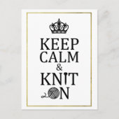 Houd kalm-kit op Faux Gold Border Crafts Briefkaart (Voorkant)