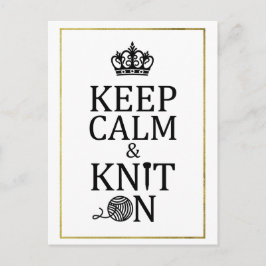 Houd kalm-kit op Faux Gold Border Crafts Briefkaart