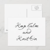 Houd kalm Knit aan Briefkaart (Voorkant / Achterkant)