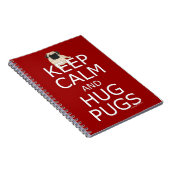 Houd Kalm Knuffel Pugs Tekst Rood blanco gevoerd Notitieboek (Rechterzijde)