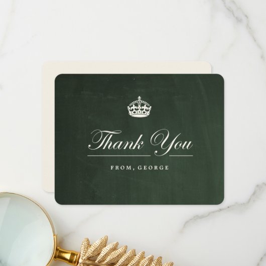 Houd kalm krijtbord 50ste verjaardagsfeestje bedankkaart (Voorkant / Achterkant in situ)