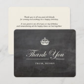 Houd kalm  krijtbord Adult Birthday Party Bedankkaart (Voorkant / Achterkant)