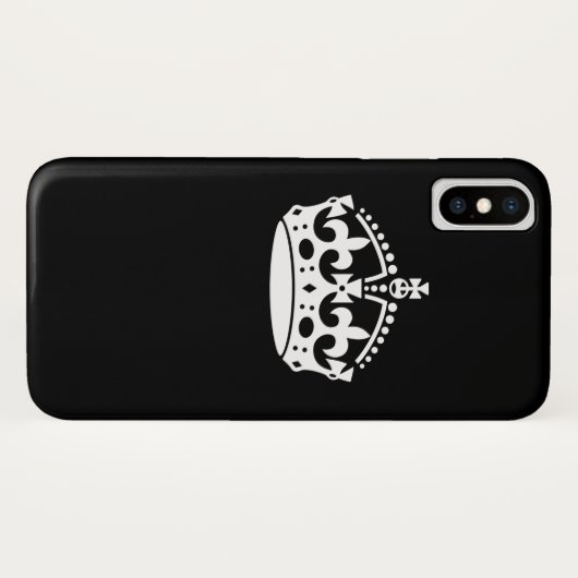 Houd kalm kroonontwerp op Solid Black Case-Mate iPhone Case (Achterkant (horizontaal))