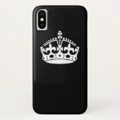 Houd kalm kroonontwerp op Solid Black Case-Mate iPhone Case (Achterkant)
