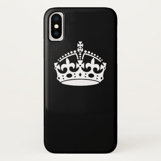 Houd kalm kroonontwerp op Solid Black Case-Mate iPhone Case (Achterkant)