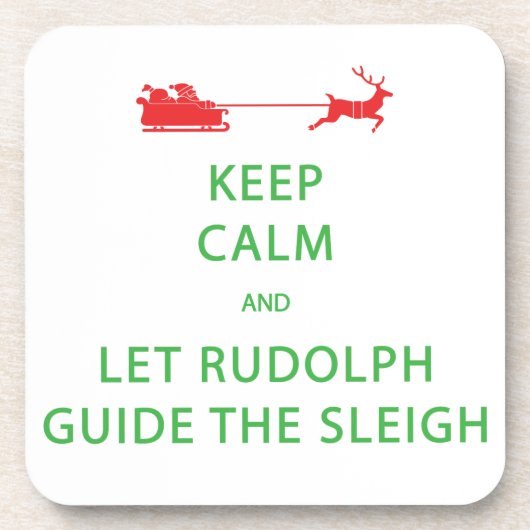 Houd kalm Laat de Rudolph Guide Sleigh Bier Onderzetter (Voorkant)