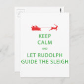 Houd kalm Laat de Rudolph Guide Sleigh Briefkaart (Voorkant / Achterkant)