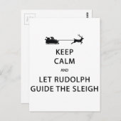 Houd kalm Laat de Rudolph Guide Sleigh Briefkaart (Voorkant / Achterkant)