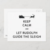 Houd kalm Laat de Rudolph Guide Sleigh Briefkaart (Voorkant / Achterkant)