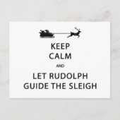 Houd kalm Laat de Rudolph Guide Sleigh Briefkaart (Voorkant)