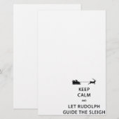 Houd kalm Laat de Rudolph Guide Sleigh Briefpapier (Voorkant / Achterkant)