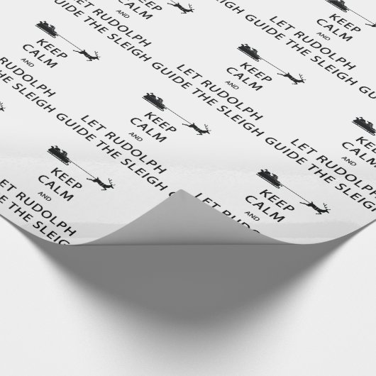 Houd kalm Laat de Rudolph Guide Sleigh Cadeaupapier (Hoek)