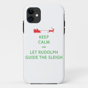 Houd kalm Laat de Rudolph Guide Sleigh iPhone 11 Hoesje